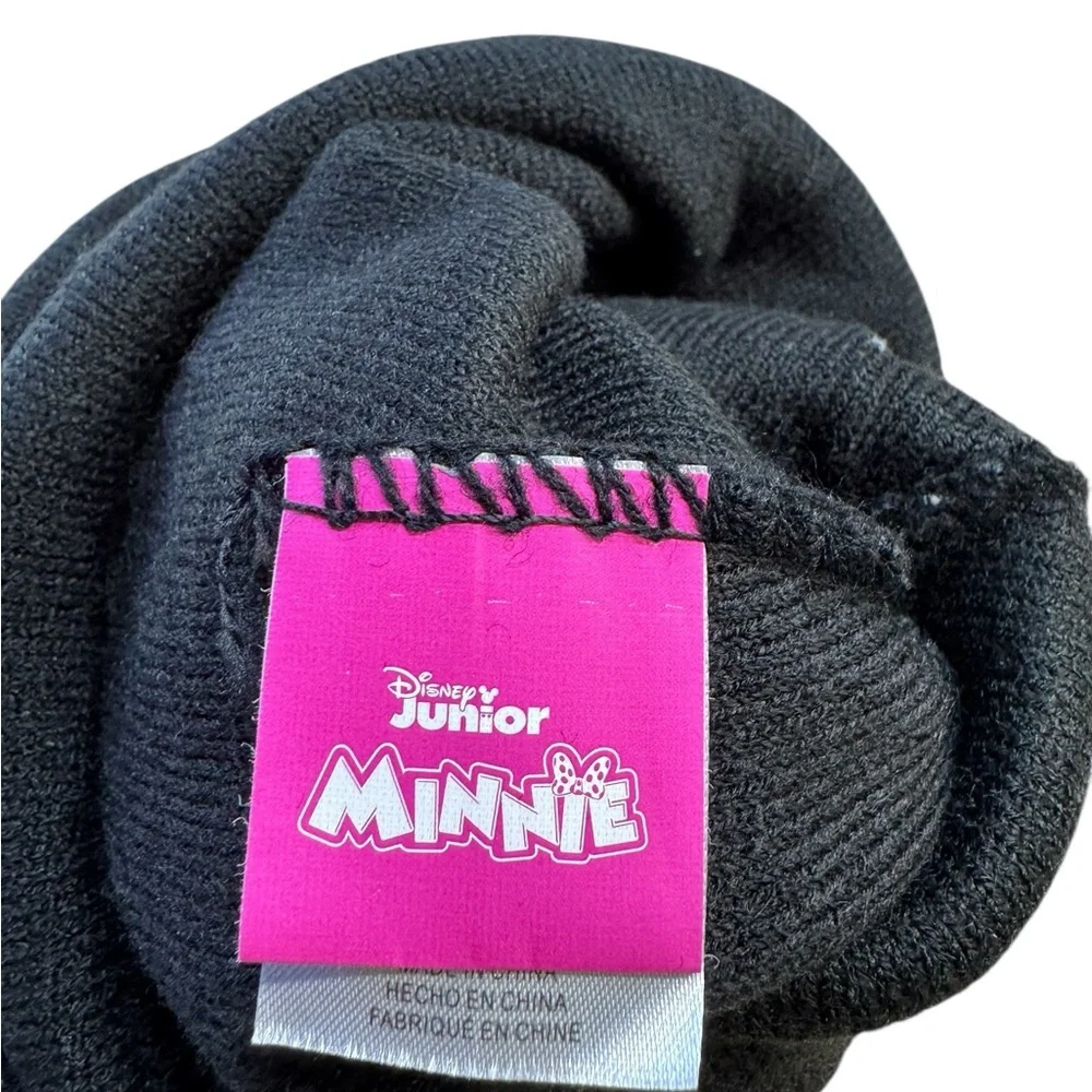 Disney Minnie Mouse Pom-Pom Ear Beanie - Black & Red
